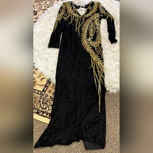 Elegant Black and Gold Sequin Women's Dress